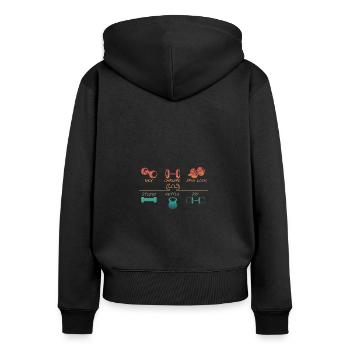 Dumbbell Weights Fitness Gym Workout Training - Women's Premium Organic Zip Hoodie - black - Back - Julia (174cm)