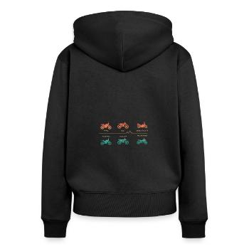 Different Enduro Motocross Motorcycle Types - Women's Premium Organic Zip Hoodie - black - Back - Julia (174cm)
