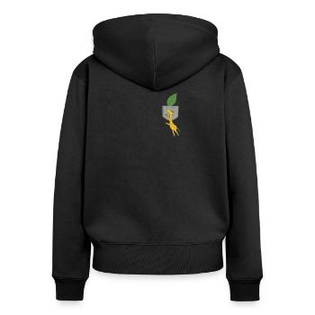 Süßes Giraffen Design - Frauen Premium Bio Zip Hoodie - Schwarz - Hinten - Julia (174cm)