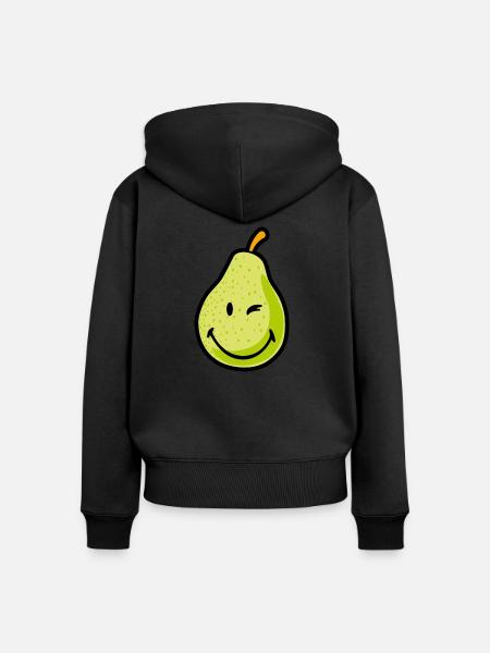 Smiley Pear - Frauen Premium Bio Zip Hoodie - Schwarz