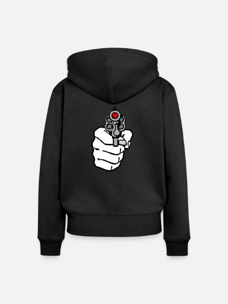 Liebe Schuss - Frauen Premium Bio Zip Hoodie - Schwarz