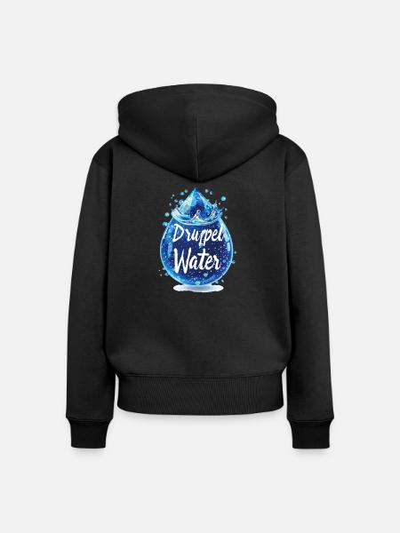 Wasser tropft - Frauen Premium Bio Zip Hoodie - Schwarz