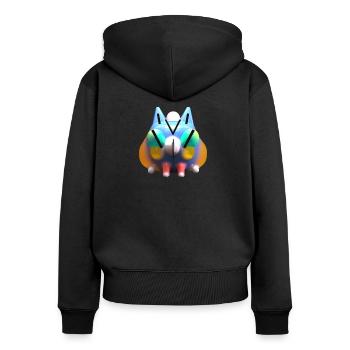 Jelly cat - Women's Premium Organic Zip Hoodie - black - Back - Julia (174cm)