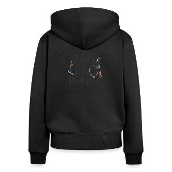 Bonne fête maman - Sweat à capuche zippé Premium bio Femme - noir - Dos - Julia (174cm)