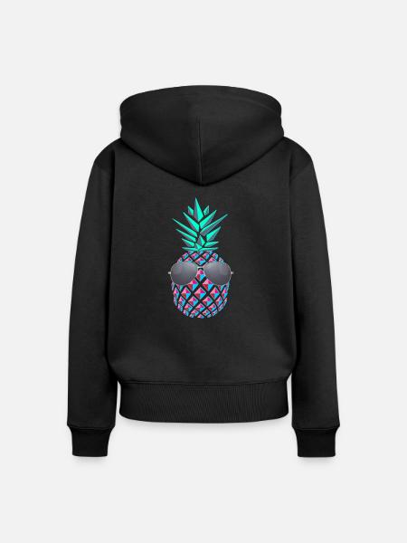 cool ananas - Frauen Premium Bio Zip Hoodie - Schwarz