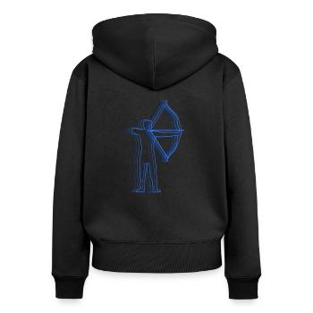 Cadeau d'archer de tir à l'arc - Sweat à capuche zippé Premium bio Femme - noir - Dos - Julia (174cm)
