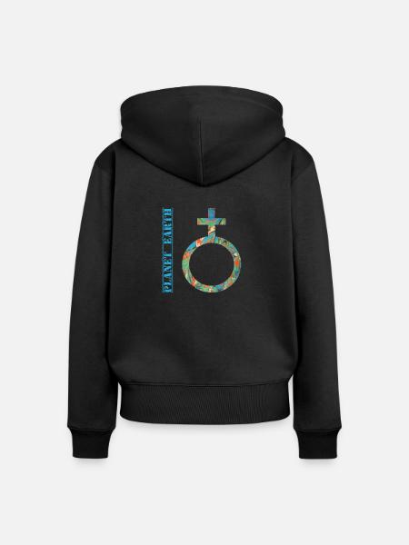 planet erde e 4 - Frauen Premium Bio Zip Hoodie - Schwarz