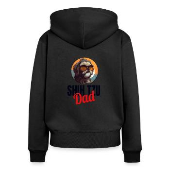 Shih Tzu Löwenhunde Chrysanthemenhund Shih Tzu - Frauen Premium Bio Zip Hoodie - Schwarz - Hinten - Julia (174cm)