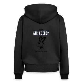 Air Hockey Ostern Air Hockeyspieler Oster Outfit - Frauen Premium Bio Zip Hoodie - Schwarz - Hinten - Julia (174cm)