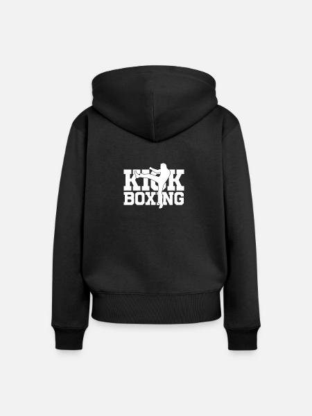 KICKBOXING - Frauen Premium Bio Zip Hoodie - Schwarz
