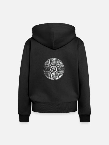 Tibetisches OM - Frauen Premium Bio Zip Hoodie - Schwarz