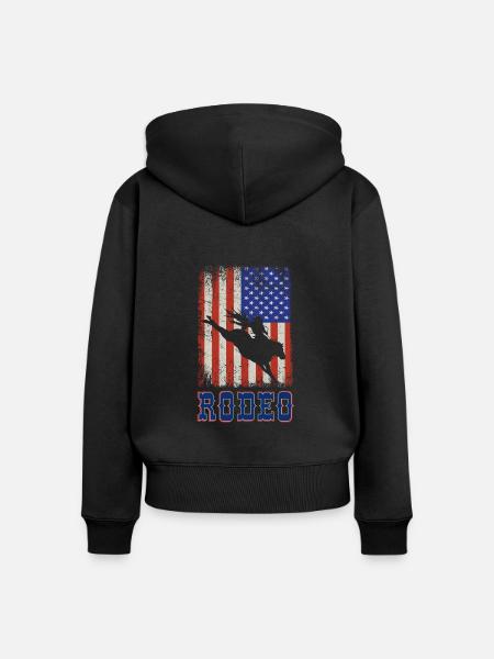 Rodeo - Frauen Premium Bio Zip Hoodie - Schwarz