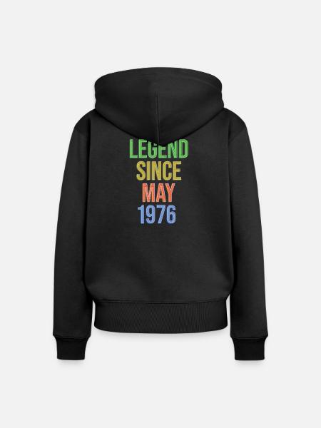 Legende seit Mai1976 - Frauen Premium Bio Zip Hoodie - Schwarz