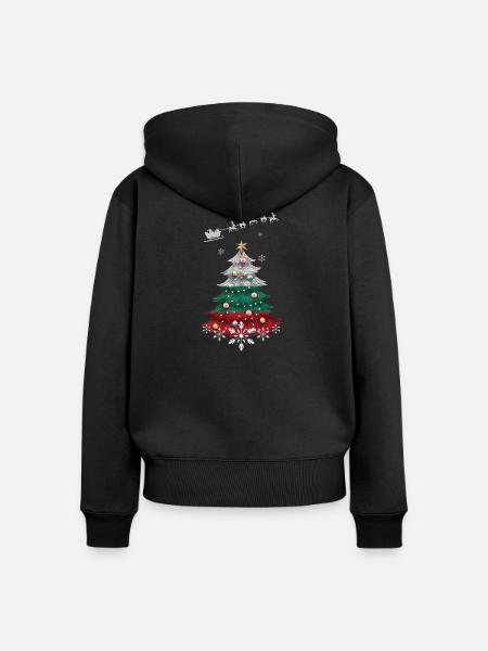 Weihnachtsbaum mit bulgarischer Flagge - Frauen Premium Bio Zip Hoodie - Schwarz