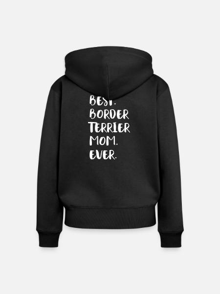 Border Terrier - Frauen Premium Bio Zip Hoodie - Schwarz