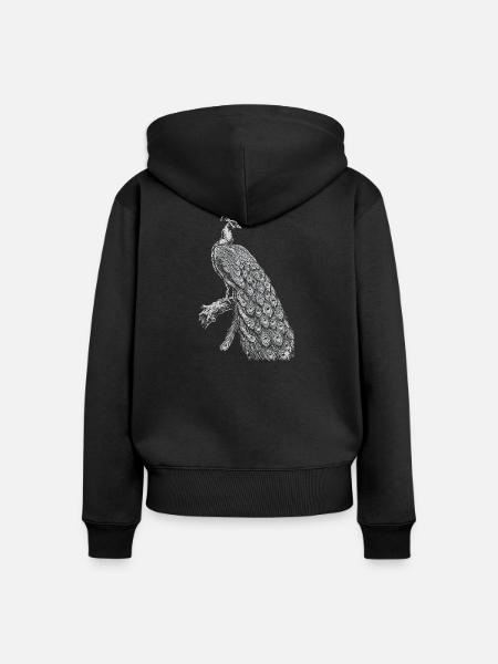 Pfauenspitze auf Schwarz - Frauen Premium Bio Zip Hoodie - Schwarz