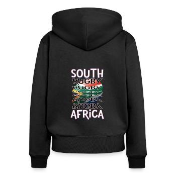 Rugby Afrique du Sud Südafrika Fan de rugby - Sweat à capuche zippé Premium bio Femme - noir - Dos - Julia (174cm)