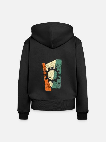 zahnrad - Frauen Premium Bio Zip Hoodie - Schwarz