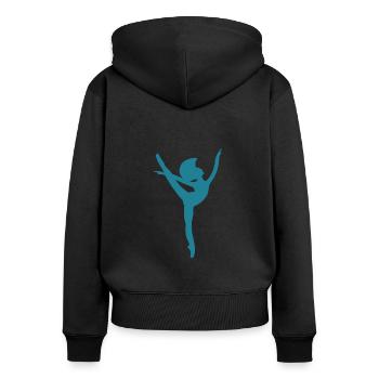 Ballett - Frauen Premium Bio Zip Hoodie - Schwarz - Hinten - Julia (174cm)