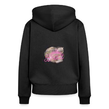 Braut rose - Future Bride - Boutique Premium JGA - Sweat à capuche zippé Premium bio Femme - noir - Dos - Julia (174cm)
