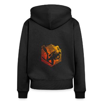 Plongée Hommes Scuba Diver Plongée sous-marine - Sweat à capuche zippé Premium bio Femme - noir - Dos - Julia (174cm)
