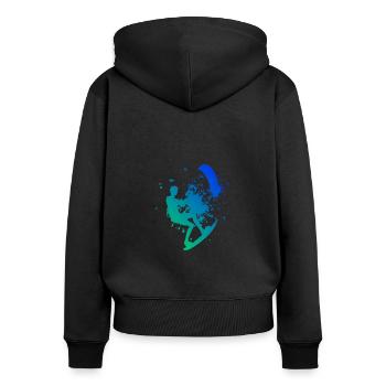 Kitesurfing Kitesurfer Kite Kitesurfing Kiting - Women's Premium Organic Zip Hoodie - black - Back - Julia (174cm)