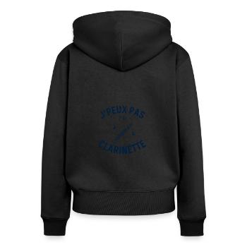 J'Peux pas j'ai Clarinette - Sweat à capuche zippé Premium bio Femme - noir - Dos - Julia (174cm)