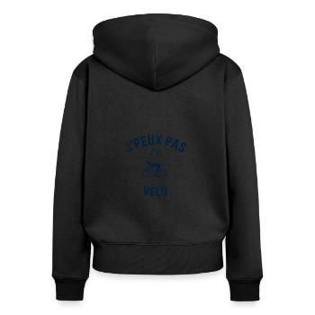 J peux pas j ai Vélo - Sweat à capuche zippé Premium bio Femme - noir - Dos - Julia (174cm)