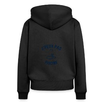 J Peux PAs J Ai Piscine - Sweat à capuche zippé Premium bio Femme - noir - Dos - Julia (174cm)