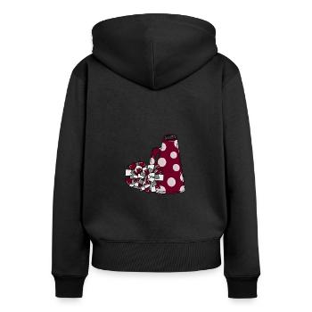 Cheer Poms Megaphon - Frauen Premium Bio Zip Hoodie - Schwarz - Hinten - Julia (174cm)