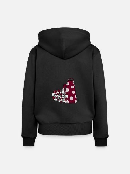 Cheer Poms Megaphon - Frauen Premium Bio Zip Hoodie - Schwarz