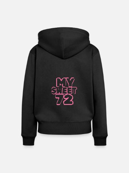 72 - Frauen Premium Bio Zip Hoodie - Schwarz