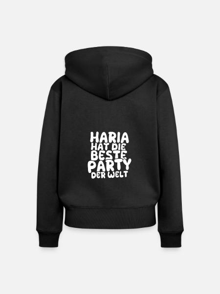 Urlaubsland Haria - Frauen Premium Bio Zip Hoodie - Schwarz