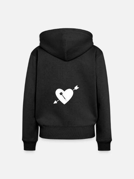 Herz mit Pfeil - Dart - - Frauen Premium Bio Zip Hoodie - Schwarz
