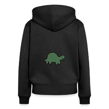 Motif d’animaux animaux verts de tortue - Sweat à capuche zippé Premium bio Femme - noir - Dos - Julia (174cm)