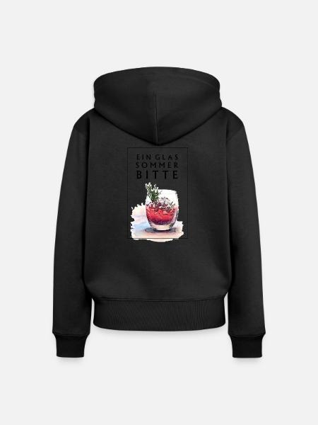 Cocktail - Frauen Premium Bio Zip Hoodie - Schwarz
