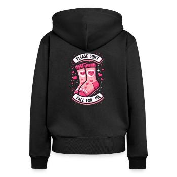 Please Don't Fall For Me Medical Nurse Valentines - Women's Premium Organic Zip Hoodie - black - Back - Julia (174cm)