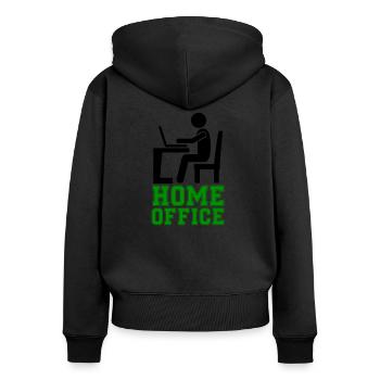 computer work home office - Women's Premium Organic Zip Hoodie - black - Back - Julia (174cm)