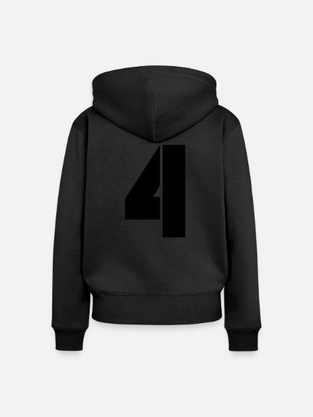 4 - Frauen Premium Bio Zip Hoodie - Schwarz