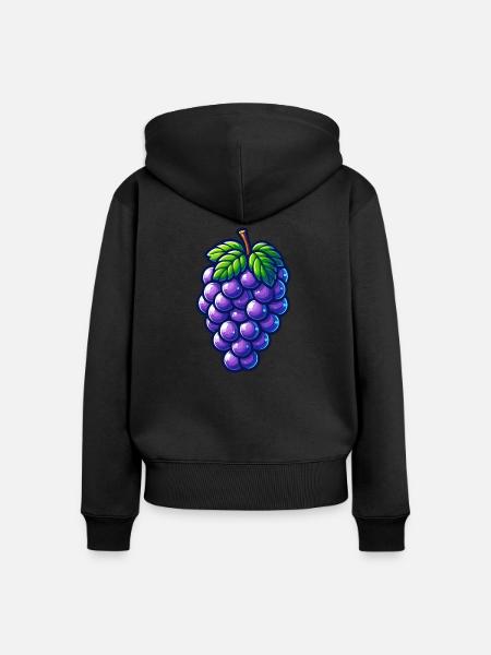 Blaue Traube - Frauen Premium Bio Zip Hoodie - Schwarz