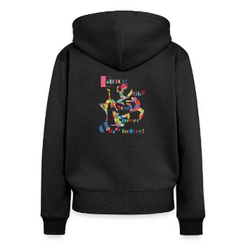 Tanzen - Frauen Premium Bio Zip Hoodie - Schwarz - Hinten - Julia (174cm)