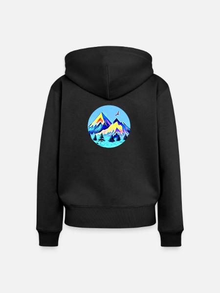 Lonely Eagle - Frauen Premium Bio Zip Hoodie - Schwarz