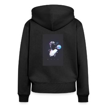 Modern Art - Frauen Premium Bio Zip Hoodie - Schwarz - Hinten - Julia (174cm)