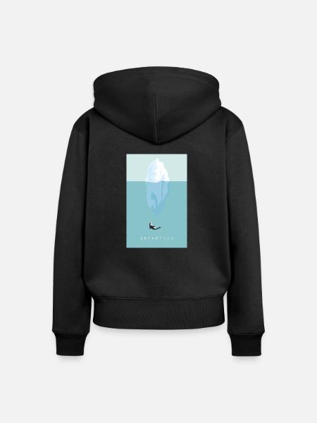 Antarktis - Frauen Premium Bio Zip Hoodie - Schwarz