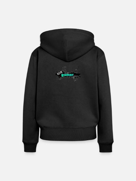 Elite Gamer Design mit dynamischem Text - Frauen Premium Bio Zip Hoodie - Schwarz