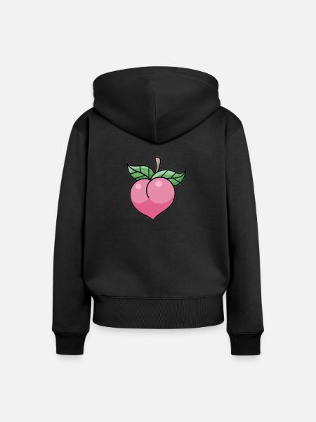 Pinker Pfirsich - Frauen Premium Bio Zip Hoodie - Schwarz