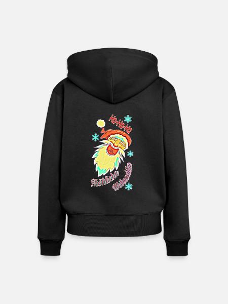 Weihnachtsmann - Frauen Premium Bio Zip Hoodie - Schwarz