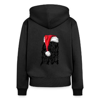 Santa Afghan Hound Chiens de Noël - Sweat à capuche zippé Premium bio Femme - noir - Dos - Julia (174cm)
