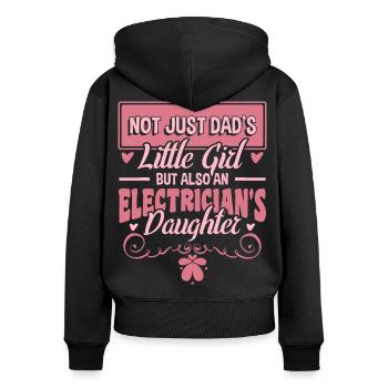 Fille électricienne - Sweat à capuche zippé Premium bio Femme - noir - Dos - Julia (174cm)
