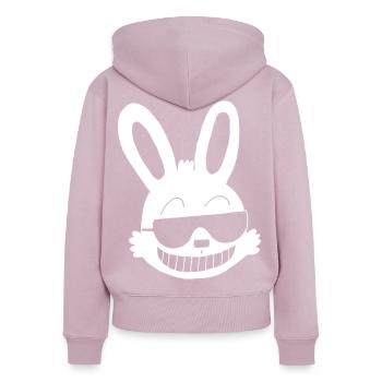 Weißes Kaninchen zeigt sich - Frauen Premium Bio Zip Hoodie - Altrosa - Hinten - Julia (174cm)